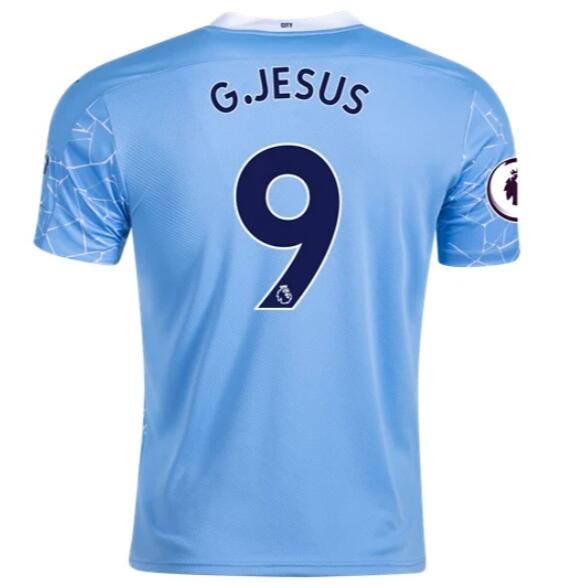 Manchester City Home Kit Soccer Jersey GABRIEL JESUS #9 2020/21